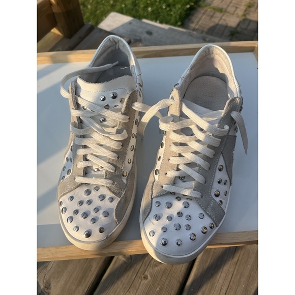 Bohemian  Women's Lace-Up Sneakers White With Studs Size EU37 - Picture 16 of 16